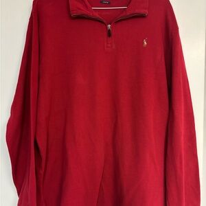 Ralph Lauren Men's Red Quarter-Zip Sweatshirt